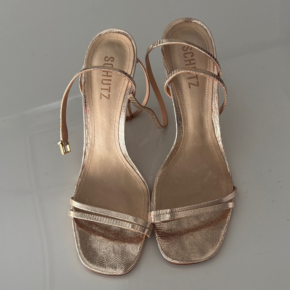 SCHUTZ Women's Metallic Strappy Heels
